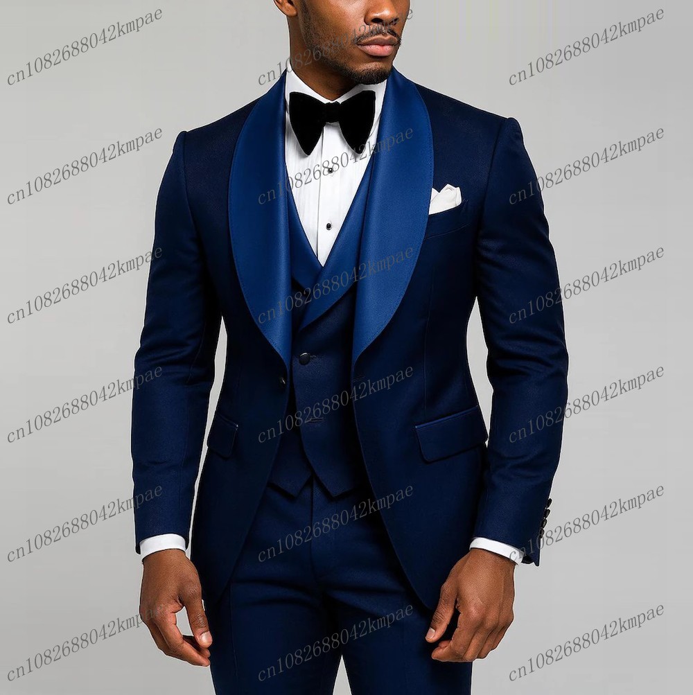 Men'S Grooming Room - Setelan Jas Pria Formal Biru Dongker