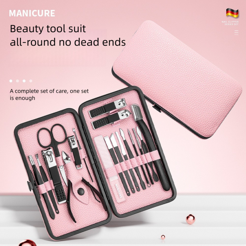 Mens Grooming Kit Gift - 18pcs Set Manikur Pedikur, Perlengkapan Perawatan