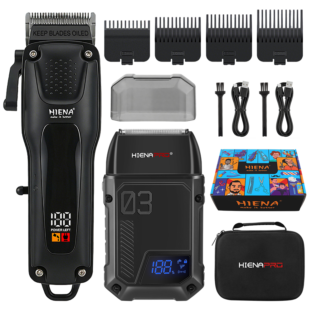 Mens Grooming Kit Gift - HIENA PRO 2-in-1 Alat Cukur Rambut