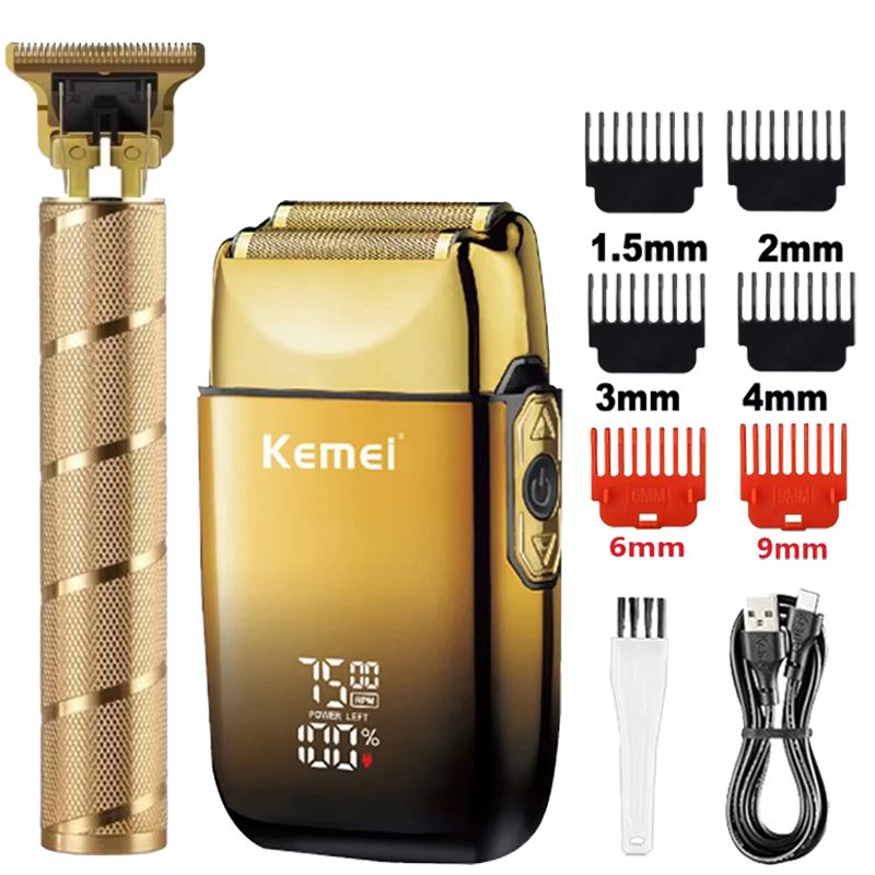 Men'S Grooming Razor Kit - Alat Cukur Rambut Elektrik Kemei KM-TX10