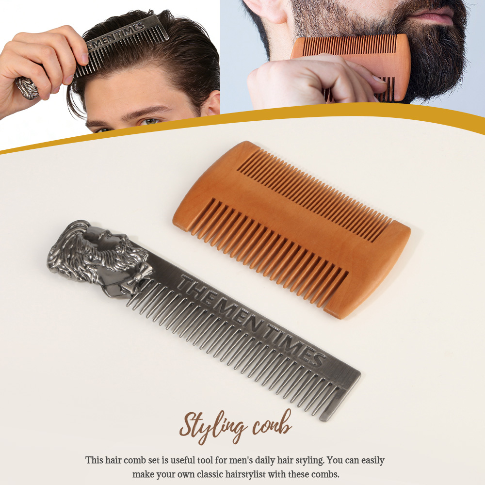 Men'S Grooming Hairstyles - Set Sisir Jenggot & Rambut Vintage