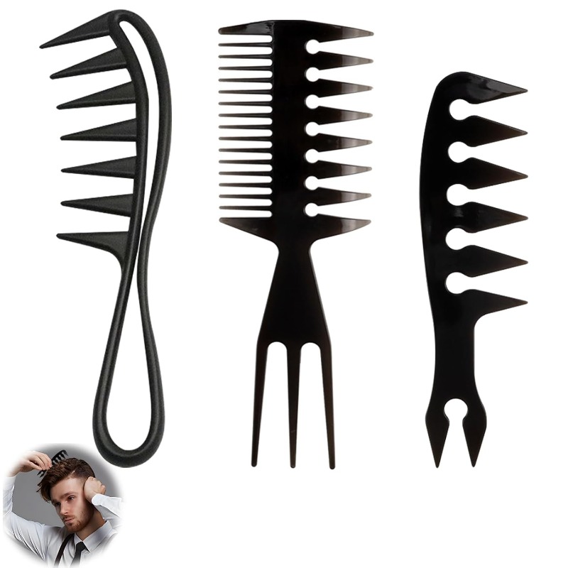 Men'S Grooming Hairstyles - 1/3 buah Sisir Rambut Bergigi Lebar
