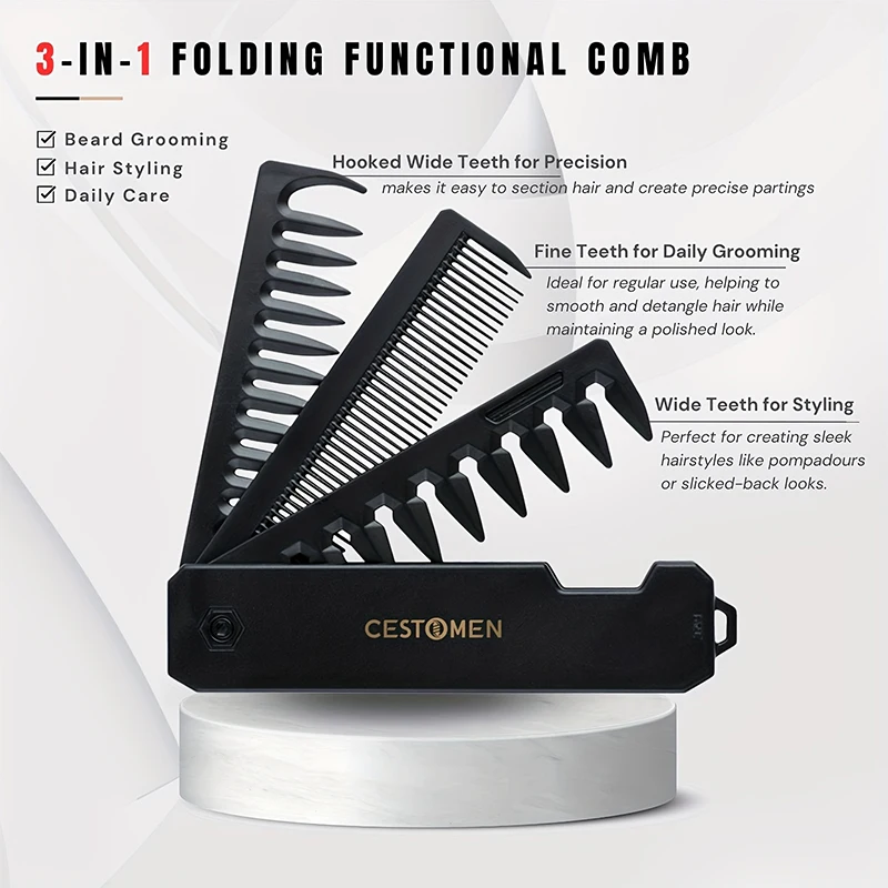 Sisir Jenggot Lipat 3-in-1 unt - Mens Grooming Kit Gift ulasan dan harga