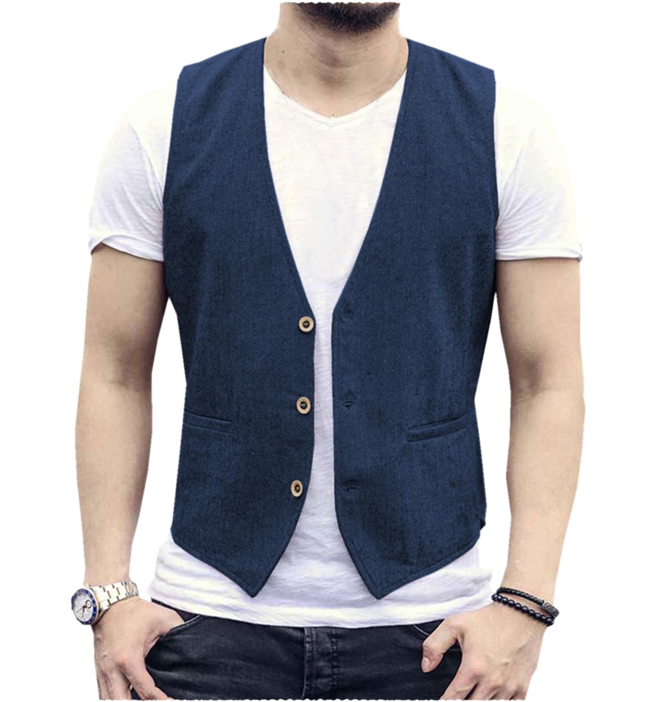 Rompi Pria Linen Rompi Solid P - Men'S Grooming Room ulasan dan harga